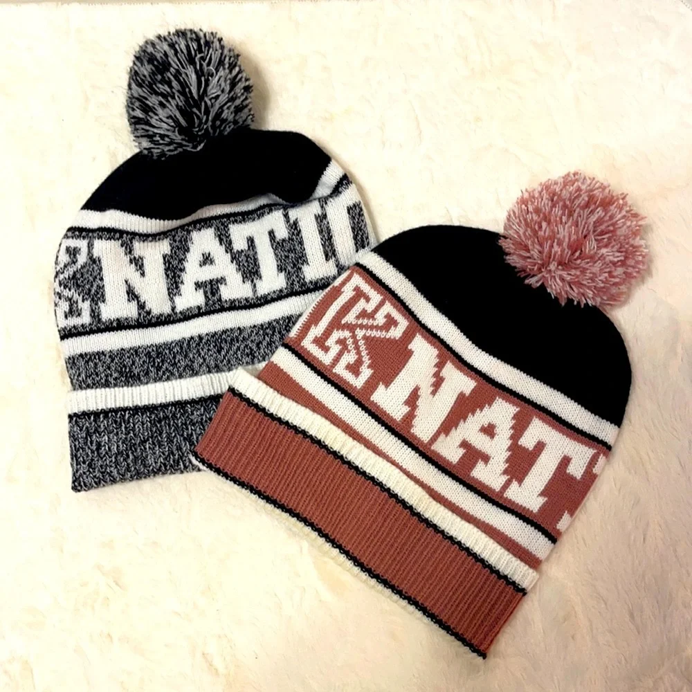 Set/2 Victoria’s Secret PINK Nation Beanie hats. - Picture 1 of 4